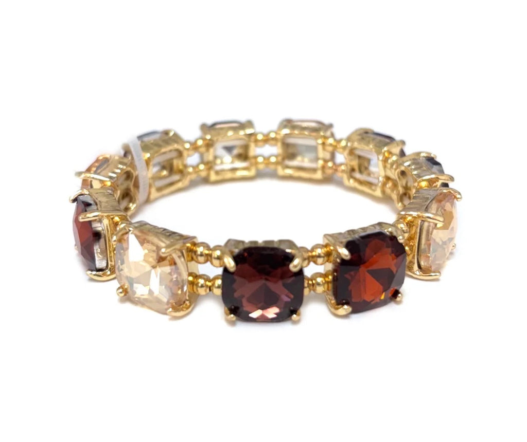 WH Bracelet Crystal Square and Gold B-2488BR