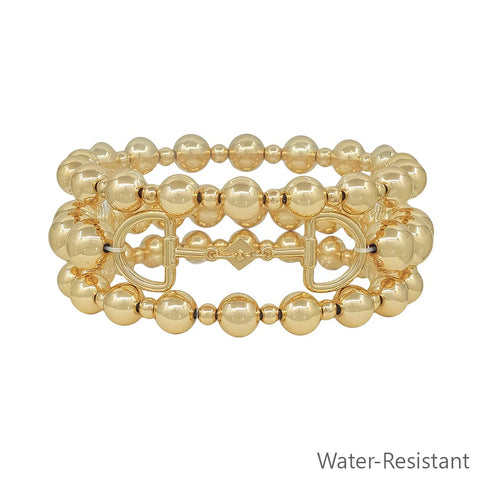 WH Bracelet Gold Horse Bit Stretch B-2483G