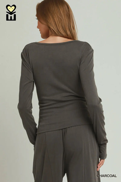 Crossover Long Sleeve Pant Set H1046