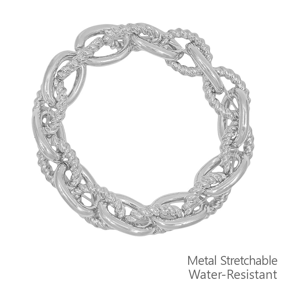 WH Silver Chain Stretch Bracelet B-2383S