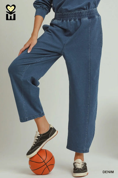 Pants Set Denim Washed Blue Set