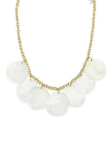 WH Necklace White Pearlized Shell N-3365G
