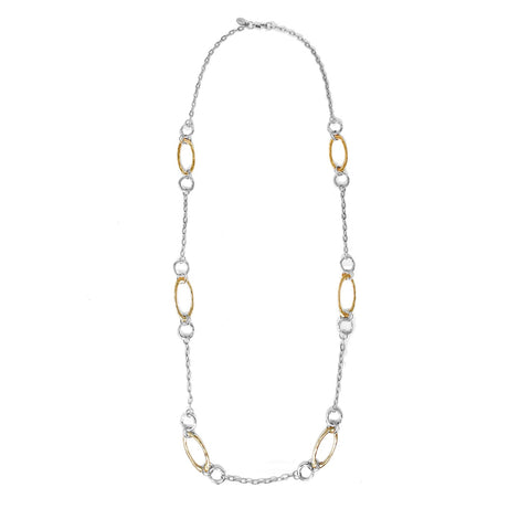 WH Necklace Silver Chain with Gold Open Chain N-3473SG
