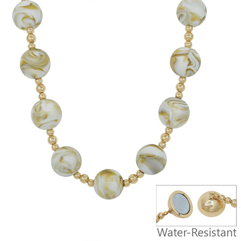WH Necklace 20MM Large Beaded Natural N-3438N