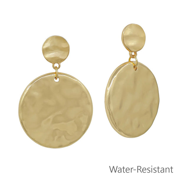 WH Earrings Hammered Double Circle 1.5" E-4802