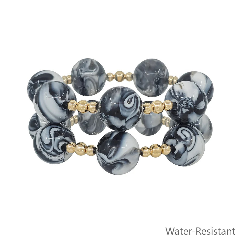 WH Bracelets 20MM Large Black Stretch B-2460BK
