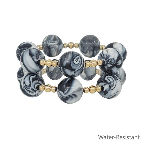 WH Bracelets 20MM Large Black Stretch B-2460BK