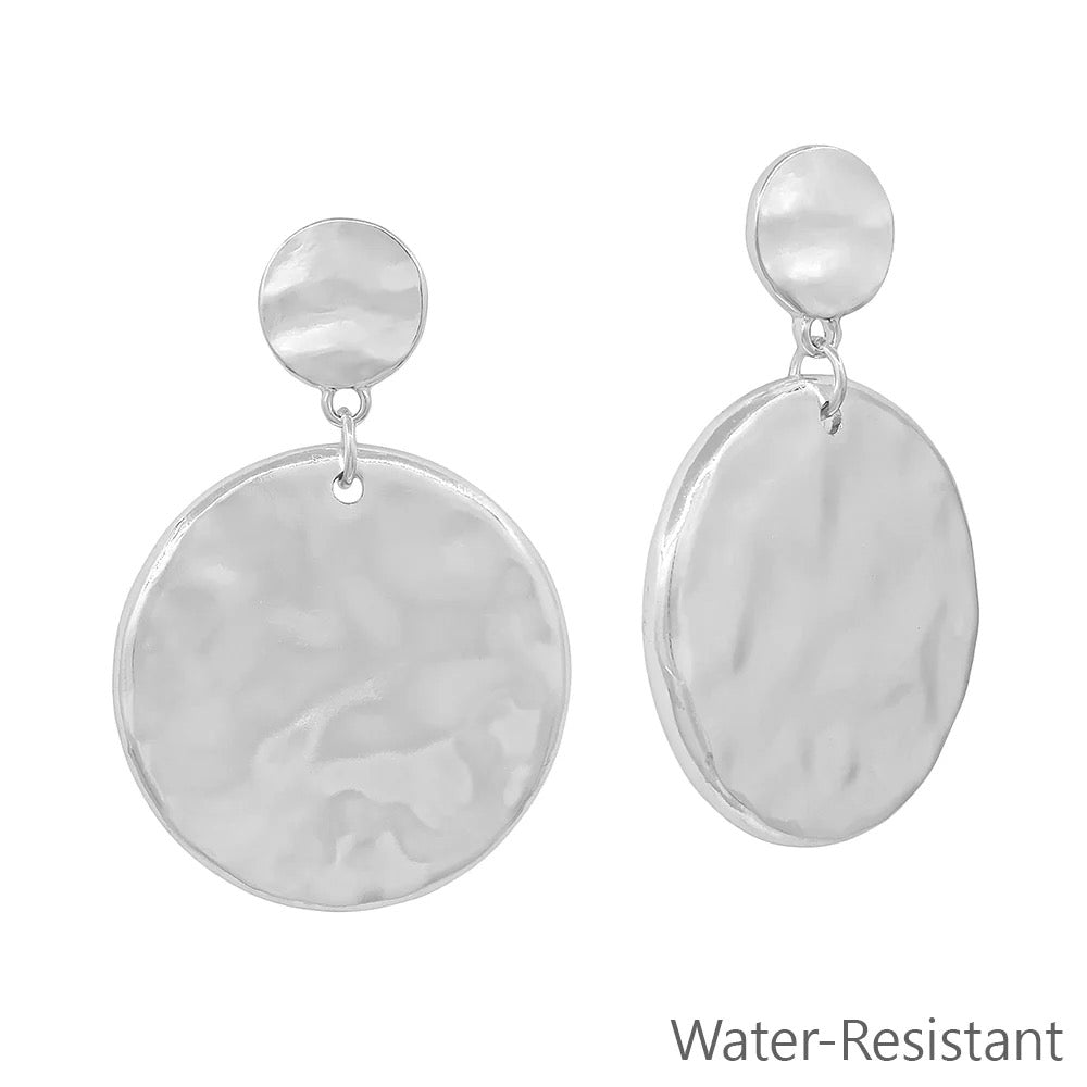 WH Earrings Hammered Double Circle 1.5" E-4802