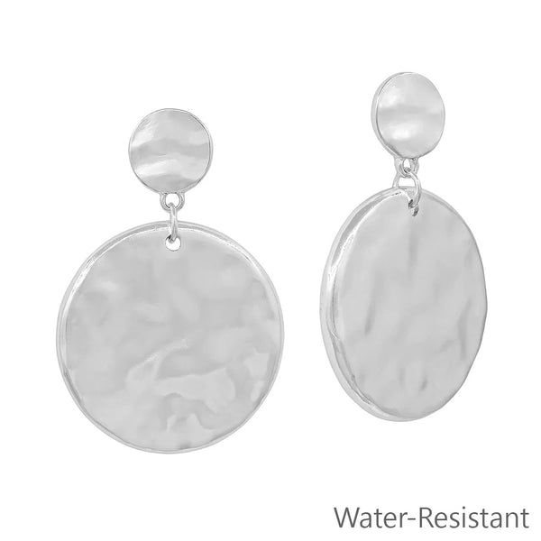 WH Earrings Hammered Double Circle 1.5" E-4802
