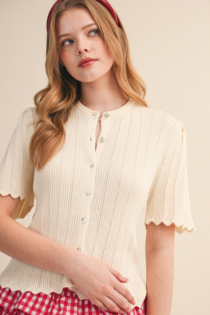 Tops &Merci Short Sleeve Cardigan