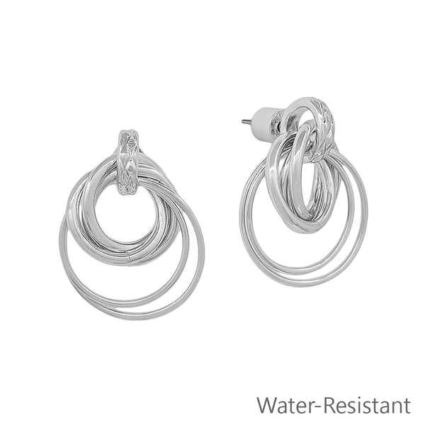 WH Earrings 1" Gold or Silver Circle Study E-4828
