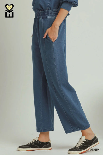 Pants Set Denim Washed Blue Set