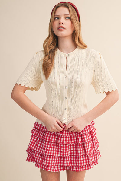 Tops &Merci Short Sleeve Cardigan
