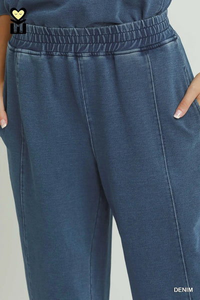 Pants Set Denim Washed Blue Set