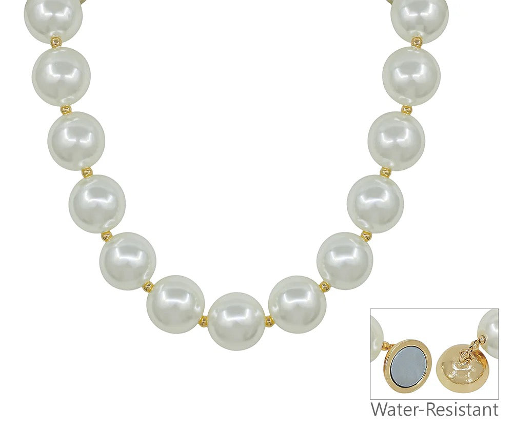 WH Necklace 20MM Pearl with Magnetic Closure N-3328P
