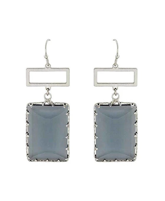 CC Earrings Rectangular Glass QE2420
