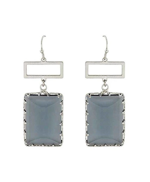 CC Earrings Rectangular Glass QE2420