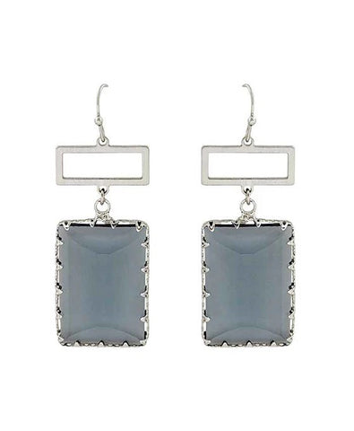 CC Earrings Rectangular Glass QE2420