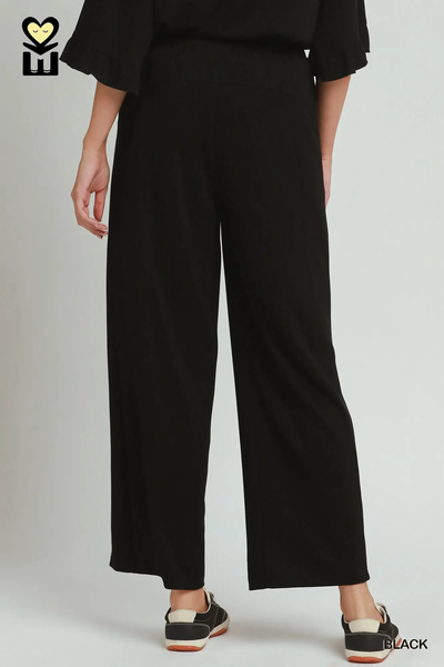 Umgee Luxeknit Round Neck Ruffle Pant Set H1089BM
