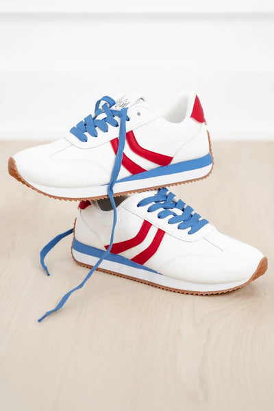 Corky's Sneakers Kickoff Red White and Blue