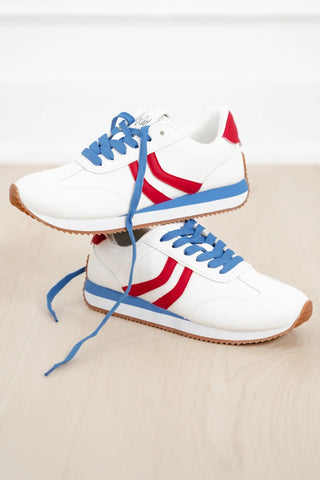 Corky's Sneakers Kickoff Red White and Blue