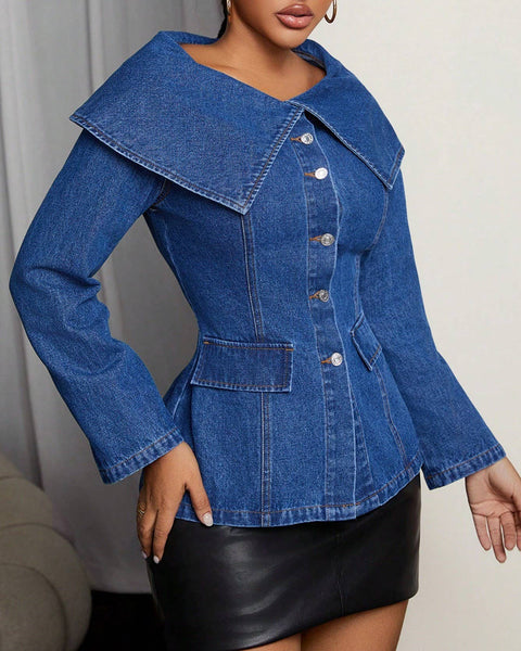 Jacket French Lapel Fitted Denim Jacket