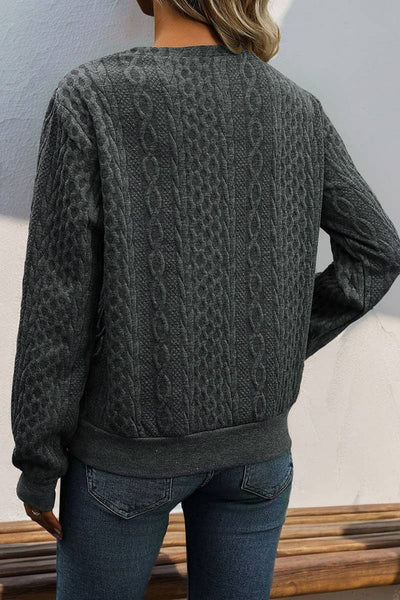 Tops Long Sleeve Pleated Solid Color Shirt