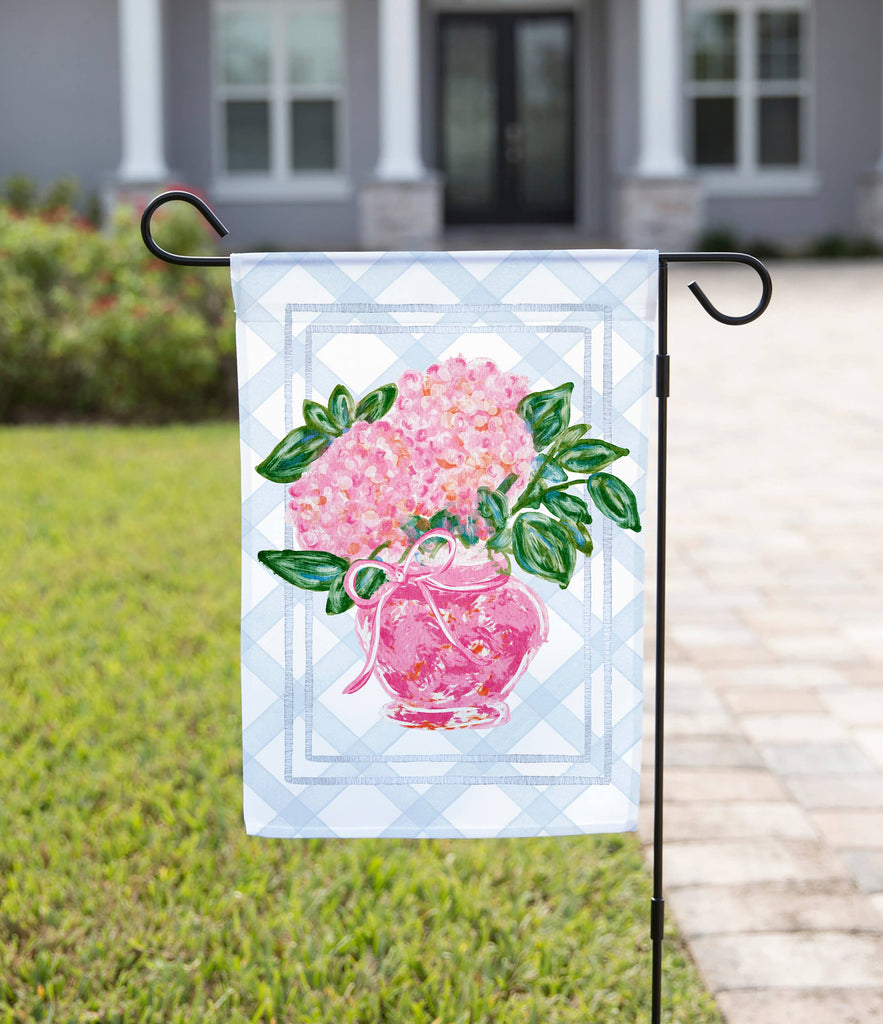 Spring Garden Flag – Pink Floral Vase
