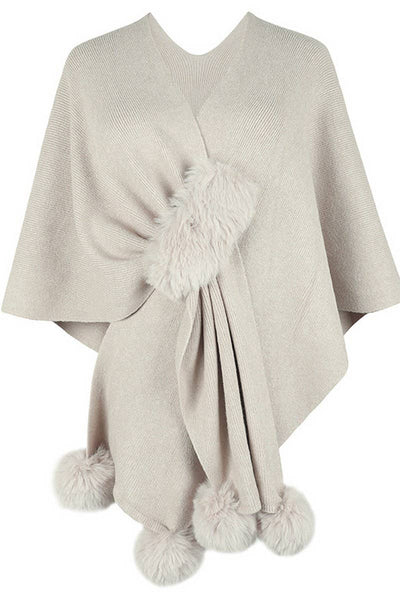 Shawl Wool Ball Cape Knitted Shawl 0052