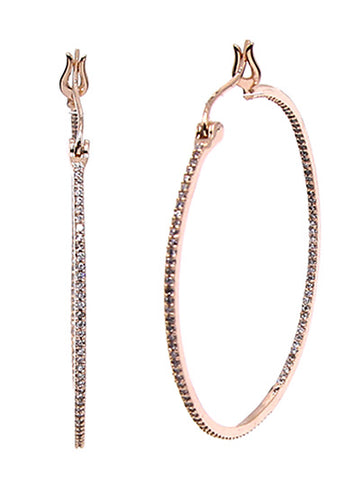 WO rose gold in and out hoop earring