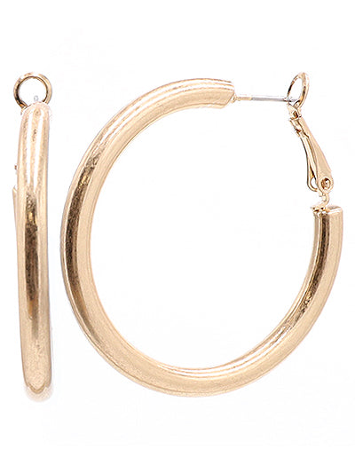 WO brass hoop gold earrings