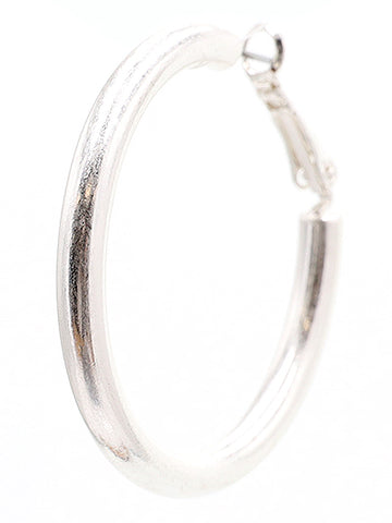 WO silver brass hoop earrings