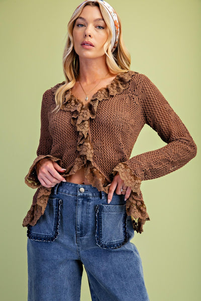 Easel Lace Ruffle Top ST200003