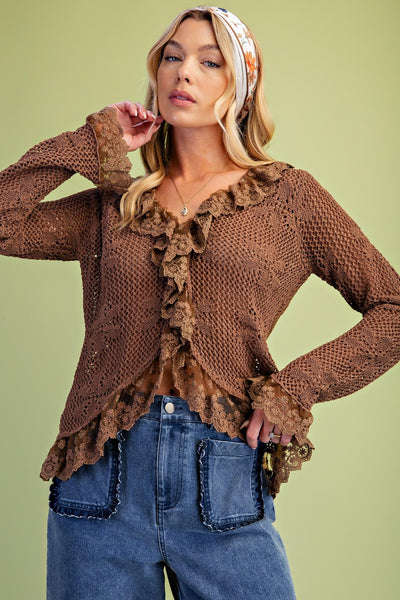 Easel Lace Ruffle Top ST200003