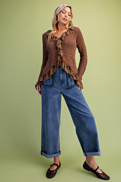 Easel Lace Ruffle Top ST200003